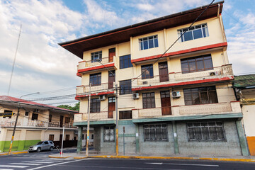 Houses, streets and important buildings in the city of Iquitos, Peru.	