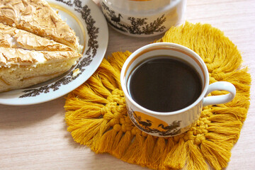 cup of coffee and cookies