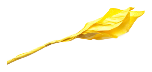 Stalk of yellow paper on a transparent background. isolated background.