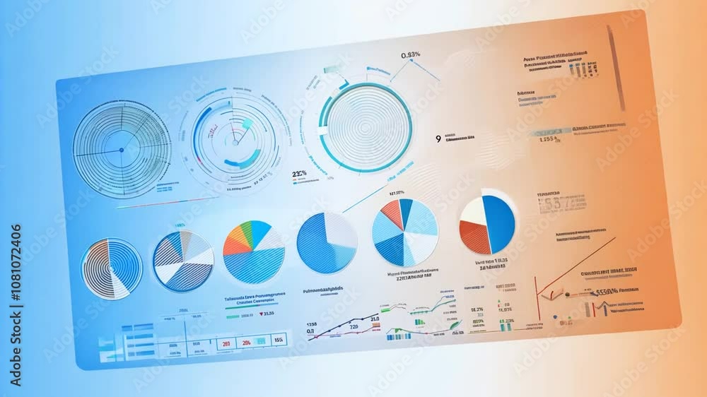 Poster business statistics and market data infographic design layout generative ai