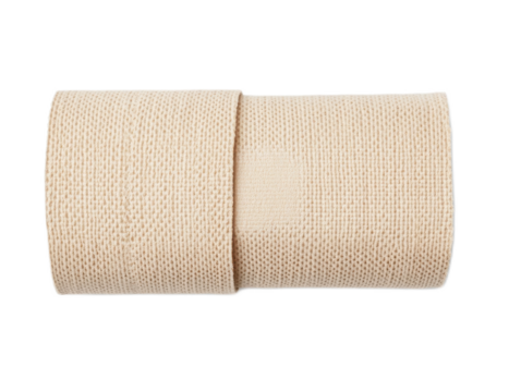 Beige Adhesive Bandage Roll on White Background