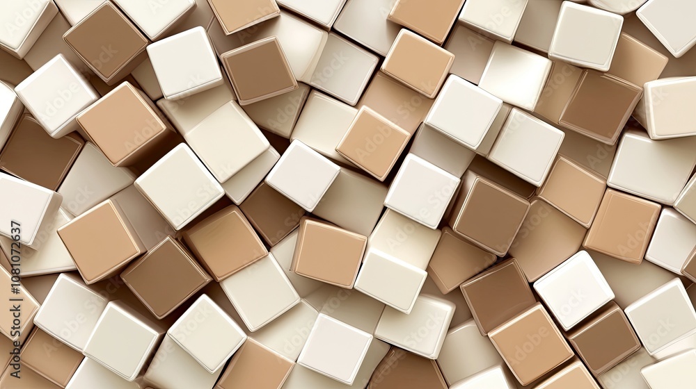 Aufkleber scattered 3d cubes with rounded edges, arranged with subtle shadowing on a soft, neutral background 