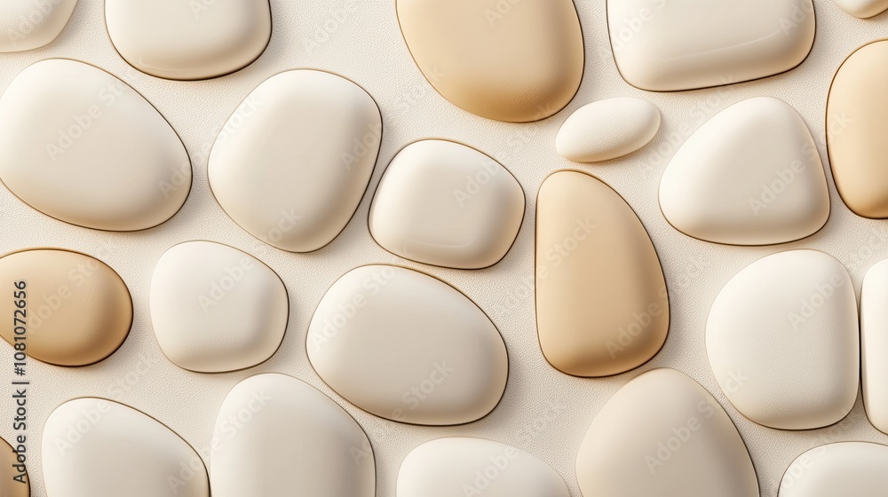 Aufkleber scattered 3d cubes with rounded edges, arranged with subtle shadowing on a soft, neutral background 