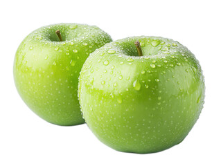 Fresh Green Apples with Water Droplets