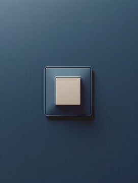 A Simple White Light Switch on a Blue Wall.