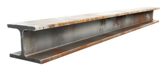 steel box beam isolated on white background 