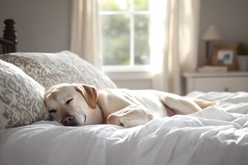 Obraz premium Adorable Labrador Retriever Dog Portrait – Friendly and Playful Labrador with Soft Fur, Perfect for Pet Photography, Animal Lovers.