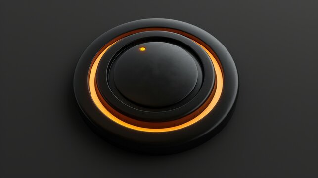 Black knob with glowing orange light.