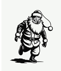 Fototapeta premium PrintIllustration of a Santa clouds silhouette Vector illustration of a Christmas silhouette