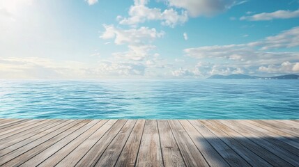 Scenic view of calm ocean from a wooden pier