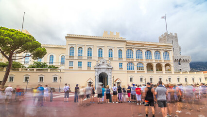 Obraz premium Prince's Palace of Monaco timelapse hyperlapse. Official residence of the Prince of Monaco.