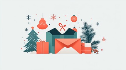 Email newsletter template themed around Christmas deals and discounts