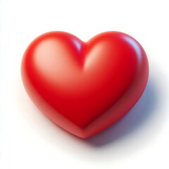 Fototapeta premium 3D Render of Red Heart on White Background