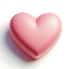 Obraz premium 3D Render of Pink Heart on White Background
