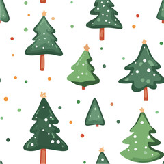 Illustration of seamless pattern with christmas trees