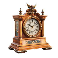 Antique Clock 3D icon Isolated On Transparent Background
