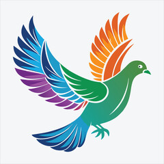 Obraz premium peace dove, Vector White background illustration, Generative Ai