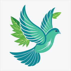 Obraz premium peace dove, Vector White background illustration, Generative Ai