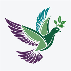 Fototapeta premium peace dove, Vector White background illustration, Generative Ai