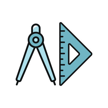 recommend clip art: Set ruler square triangle jangka icon vector design templates modern and simple