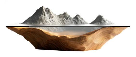 Summit table showcase on a transparent background. isolated background.