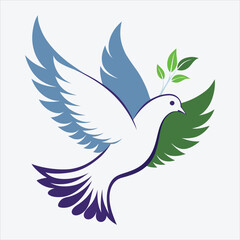 Obraz premium peace dove, Vector White background illustration, Generative Ai