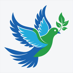 Obraz premium peace dove, Vector White background illustration, Generative Ai