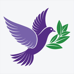 Obraz premium peace dove, Vector White background illustration, Generative Ai