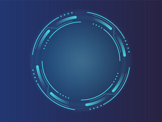 technological HUD circle. Virtual graphic. Dashboard display. Sci-fi and Hi-tech elements. Modern technology. Vector