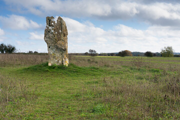 The Hawk Stone, a neolithic standing stone near Chipping Norton, Gloucesterhire UK