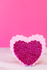 heart glitter sticker isolated, valentines day concept