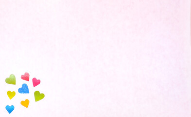 Colorful hearts on white background, valentine's day concept