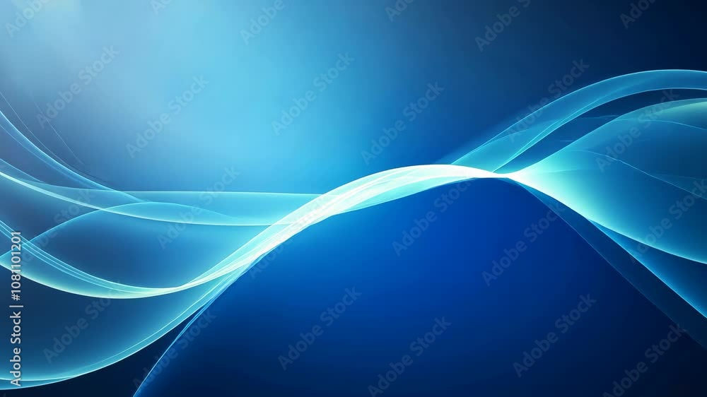 Poster elegant blue abstract background with smooth silk-like wavy lines for modern professional design and