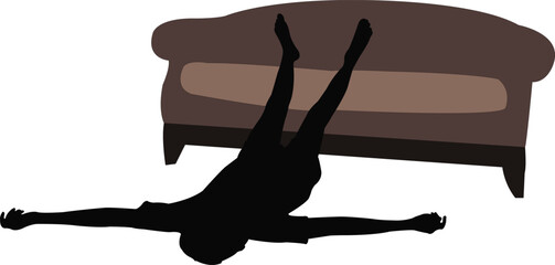 a boy lying down, body silhouette vector