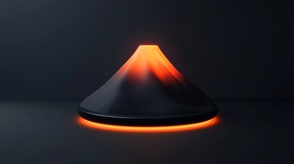A glowing lava lamp sits on a dark surface