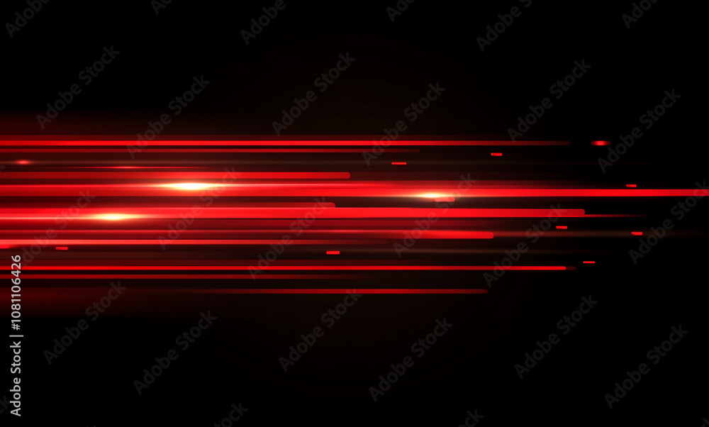 Aufkleber A digital background with red lines of light streaking across a black canvas, creating a futuristic, abstract effect