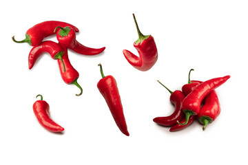 Red hot chili pepper isolated on a white background.