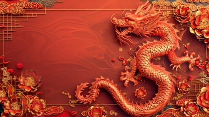 Obraz premium Luxurious Snake Design for Chinese New Year Celebrations Generative AI