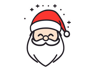 Cute cartoon Santa Claus face