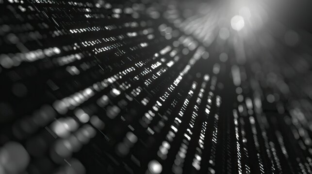 Black and white code background. javascript code on computer screen