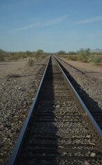 Railroad tracks into the distance