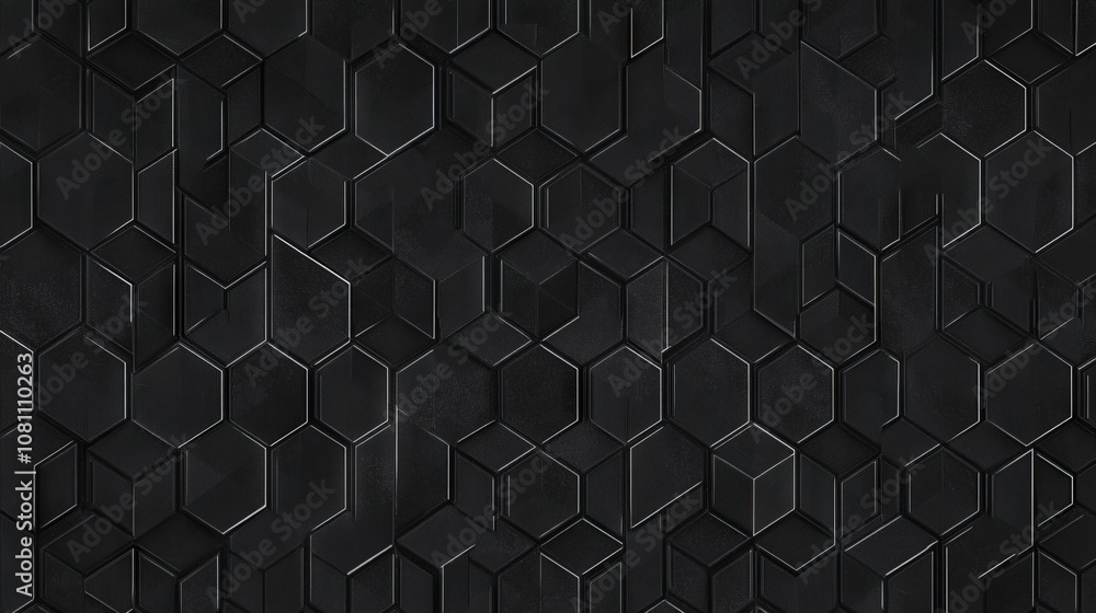 Poster a black and white image of a black and white pattern of squares and triangles
