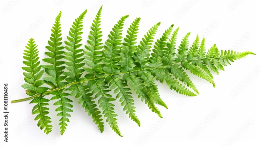 Aufkleber fresh green fern leaf on white background for nature and botany concepts generative ai