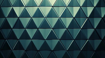 Fototapeta premium A wall of triangles in a blue color