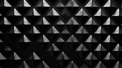 A black and white photo of a pattern of triangles