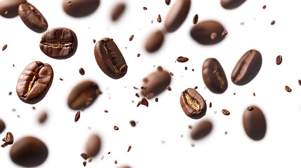 Fototapeta premium PNG Roasted coffee beans isolated on a white background