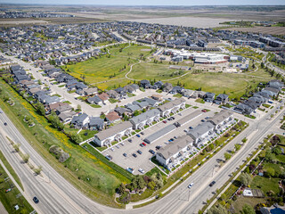 Aerial Drone View of Willowgrove Neighborhood in Saskatoon, Saskatchewan