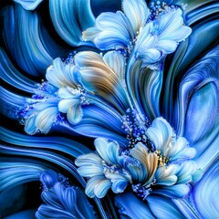 blue flower background, illustration
