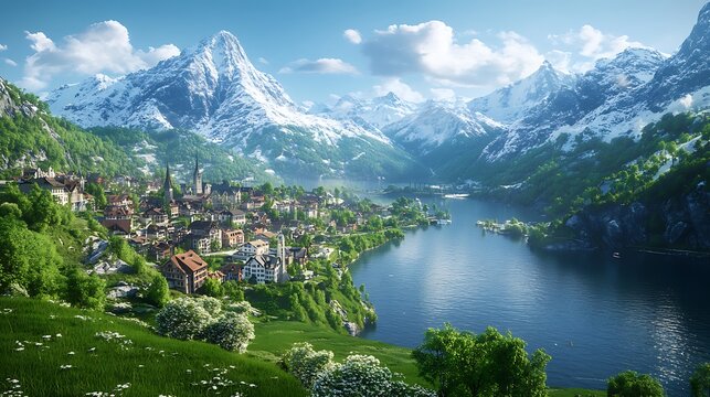 The design is elegant with open text areas that showcase the tranquility of summer lakes and mountains