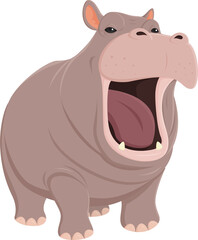 Hippo pygme happy character illustration design